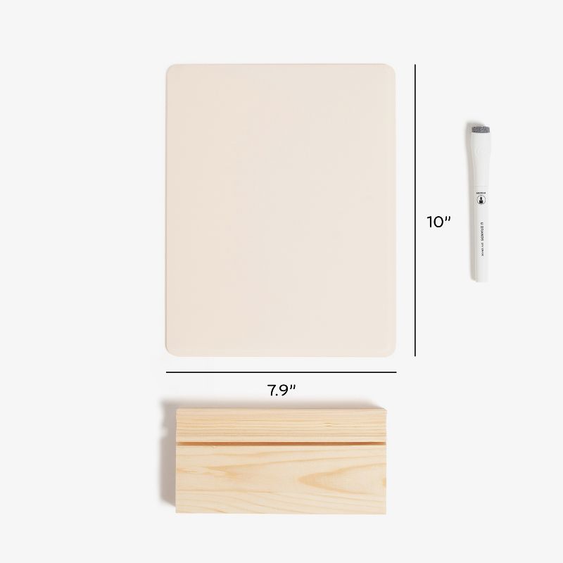 U Brands 8&#34;x10&#34; Acrylic Desktop Board With Wood Tray Base Cream, 4 of 10