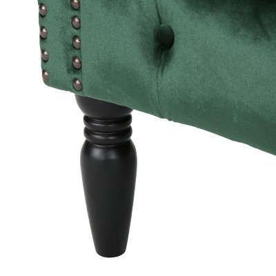 Emerald Velvet Tufted High Back Club Chair