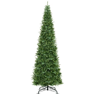 Tangkula 12 FT Tall Prelit Hinged Artificial Christmas Tree Quick Power Connector