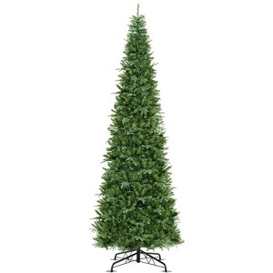 Tangkula 12 FT Tall Prelit Hinged Artificial Christmas Tree Quick Power Connector - 1 of 4