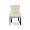 HomeStock Parson Dining Room Chairs -Light Beige Linen Fabric Padded Chairs, Set of 2, Black - 4 of 4