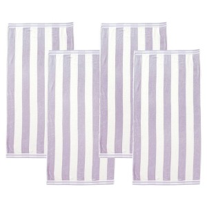 Isla Jade 4pk Oversized Cotton Pastel Cabana Beach Towels - 1 of 4