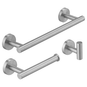 BWE 3-Piece Bath Hardware Set with Towel Hook and Toilet Paper Holder and Towel Bar Wall Mount - 1 of 4