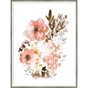 19" x 25" Muted Poppies by Sara Berrenson Wood Framed Wall Art Print - Amanti Art: Giclee, Botanical Lithograph, Modern Decor - 1 of 4