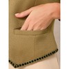 INSPIRE CHIC Women's Tweed Sleeveless Button Down V Neck Casual Business Blazer Vest - 4 of 4