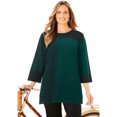 Catherines Jacquard Colorblock Pullover
