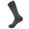 Men's Cotton Crew Socks for Cold Weather 3 Pairs Reinforced Heel Winter Socks - 2 of 3