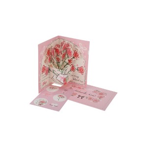 Unique Bargains Greeting Card Pink 6.3"x4.3"x0.4" 1 Pcs - 1 of 4