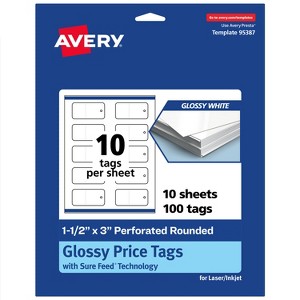 Avery Perforated Price Tags, 1-1/2" x 3", Glossy White, 100 Total - 1 of 4
