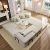 VASIP 118" Modular Sectional Sofa ,L-Shaped Oversized Corduroy Couch with 6 Pillows ,DIY Combination Sofa for Living Room, Apartment,White - 2 of 4