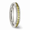 Black Bow Jewelry 4mm Stainless Steel And Yellow Cubic Zirconia Stackable Band - 4 of 4