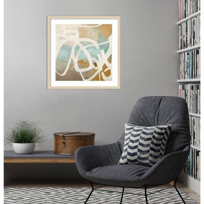 Notify Abstract Svelte Natural Framed Wall Art Print
