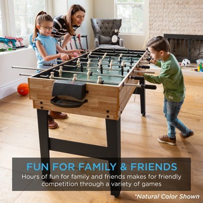 Walnut 10-in-1 Combo Game Table with Foosball and Ping Pong
