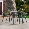ODK Modern Style Bar Stool Set, 2-Piece High Chairs for Indoor and Outdoor Use, Elegant Low Back Design in Gray-Blue, Ideal for Dining and Leisure - 4 of 4