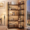 86" L-Shaped Industrial Corner Bookcase - 7-Tier Beaded Design Display Shelf, Tall Storage Rack for Living Room & Bedroom - 3 of 4