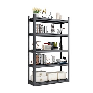 Kumasinova 5 Tier Metal Garage Shelving,2000LBS Heavy Duty Storage Shelves,Adjustable Industrial Shelving Unit Storage Rack,Black - 1 of 4