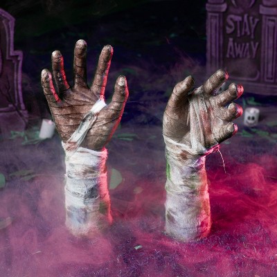 Joyfy Halloween Zombie Arm Yard Stakes, Creepy Severed Broken Arm Lawn Stakes Prop for Yard Lawn Garden Outdoor Halloween Decorations