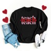 Simply Sage Market Women's Graphic Sweatshirt Teach Stacked With Hearts - 3 of 3