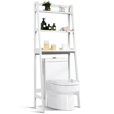 Costway 3-Shelf Over-The-Toilet Storage Rack Bathroom Shelf Organizer Space Saver White