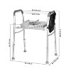 Toilet Seat Riser for Seniors, Raised Toilet Seat with Handles, Adjustable Height & Width, 300lbs Weight Capacity - 2 of 4