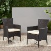 Christopher Knight Home Jocelyn Outdoor Wicker Dining Chairs with Cushion (Set of 2) - 3 of 4