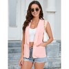 Clearlove Womens Sleeveless Blazer Vest Open Front Casual Long Cardigan Summer Spring Singal Button Blazer Jacket with Pockets - 3 of 4