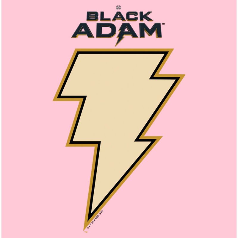 Girl's Black Adam Yellow Lightning Bolt T-Shirt, 2 of 5