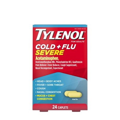 Tylenol Cold & Flu Severe Multi Symptom Caplets - Acetaminophen - 24ct