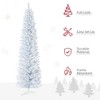 7' Decorated Christmas Tree Snow Flocked Artificial Christmas Tree with Pencil Shape, Realistic Branches - 4 of 4