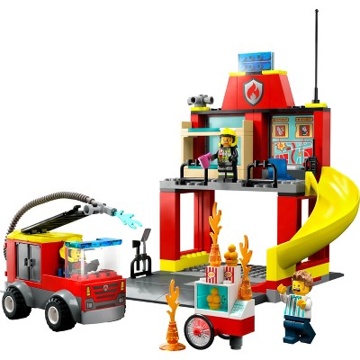 LEGO City 4+ Fire Station and Fire Engine Toy Playset 60375_0