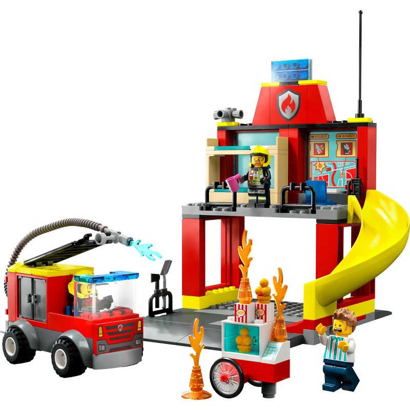 LEGO City 4+ Fire Station and Fire Engine Toy Playset 60375, 3 of 8