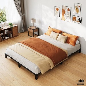 Jojoka Twin/Full/Queen Metal Bed Frame, 6/8/10/14" High Platform with Iron Slats, No Box Spring or Screws Needed, Heavy Duty Support Up to 800 lbs - 1 of 4