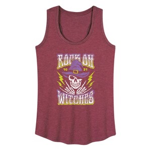 Women's - Instant Message - Rock On Witches Graphic Racerback Tank - 1 of 4