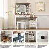 Lirago 46.5"Farmhouse Makeup Vanity Desk with Adjustable LED Mirror and Charging Station-Rustic Bedroom Dressing Table - 3 of 4