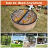 Orieon 30.5" Foldable Campfire Grill Grate – Heavy Duty Steel BBQ Grid with Handle for Fire Pit, Camping & Outdoor Cooking. - 2 of 4