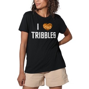 Women's Star Trek I Heart Tribbles Loose T-Shirt Black - 1 of 4