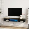 Syemin TV Stands and Consoles 69 Inch Floating TV Stand for 55 to 65 Inch TVs Suits Spacious Rooms Creates Airy Look, Black, 75.2"*17.13"*5.51" - 3 of 4