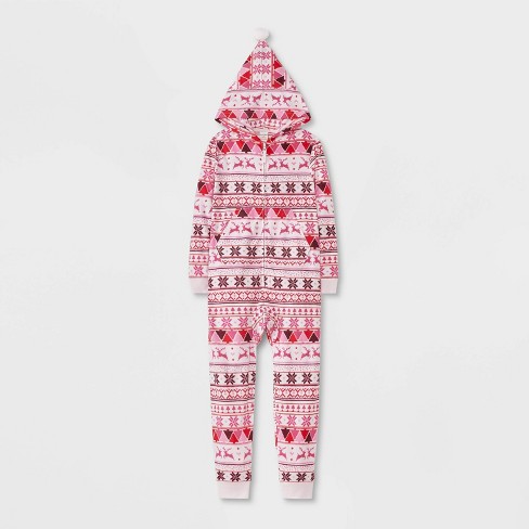 Girls' Christmas 'Fairisle' Union Suit - Cat & Jack™ Pink - image 1 of 4