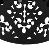 Infurnic Patio End Tables Stylish Modern Side Table with Iron Cut Design Power-Coated Iron Fram Outdoor, Black, 13.78"*13.78"*17.91" - 4 of 4
