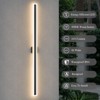 LamQee Black Long Outdoor Wall Lights Modern Exterior Lighting Fixtures LED Linear Outdoor Wall Sconces Lighting - 2 of 4