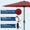 Garvee 9Ft Patio Umbrella - 8 Sturdy Ribs Outdoor Table Umbrella with Crank Lift & Push Button Tilt - Market Umbrella for Pool, Deck, Garden - Red - 2 of 4