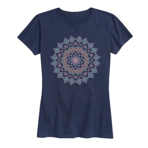 Women's - Instant Message - Pastel Decorative Mandala Mandala Short Sleeve Graphic T-Shirt - 1 of 4
