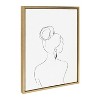 Kate and Laurel Sylvie Minimalist Woman 2 Framed Canvas by Teju Reval of SnazzyHues, 18x24, Bright Gold - 2 of 4