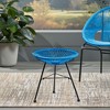 Rattan Outdoor End Table with Tempered Glass Top, 17.75" Round Patio Side Table, Outdoor Accent Table -Christopher Knight Home - 3 of 4