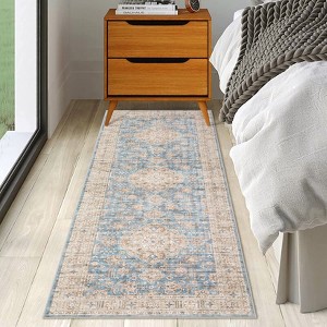 coucheta Entryway Runner Rug 2x6 Ultra-Soft Washable Rug Runner Vintage Medallion Hallway Carpet Indoor, Non Slip for Kitchen, Low Pile Non-Shedding - 1 of 4