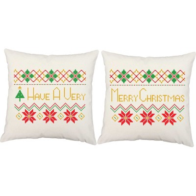Multicolor VepaDesigns Christmas Christmas Ugly Winter Holiday Pattern Cool X-Mas Gifts Throw Pillow 16x16