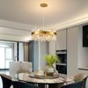 Ludomide Modern Crystal Chandelier, 12 Lights Luxury Brass Gold Crystal Raindrop Ceiling Pendant Light Fixture for Dining Room - 2 of 4