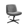 Cross-Legged Chair,No Wheels Armless Swivel Home Office Chair - 2 of 4