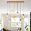 LLHZSY Gold Island Pendant Chandelier 35 2/5" Wide Modern Industrial 7-Light Fixture for Dining Room Kitchen - 2 of 4