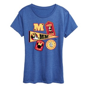 Women's - Disney - Minnie Mouse Collegiate Patches Short Sleeve Graphic T-Shirt - 1 of 4